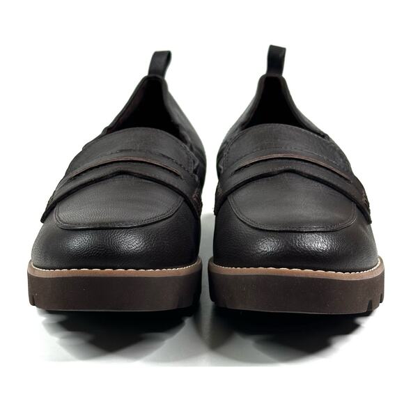 Vionic Cynthia II Brown Leather Penny Loafer Lug Sole Womens Size 8 New - Picture 3 of 10